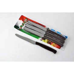 COLTELLO TAVOLA CM. 11 MANICO PLASTICA MARRONE PZ. 6 SVANERA