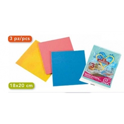 PANNO SPUGNA COLORATO CONFEZIONE TRIS MINERVA