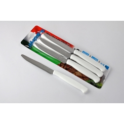 COLTELLO BISTECCA CM. 11,5 MANICO PLASTICA BIANCO PZ. 6 SVANERA
