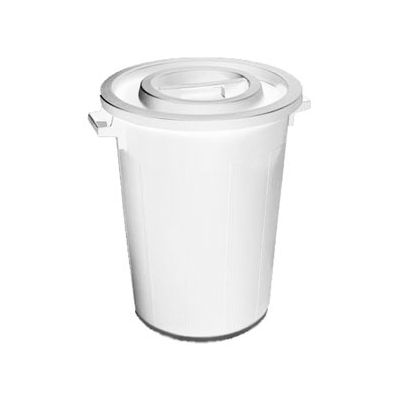 BIDONE BIANCO CON COPERCHIO A NORMA