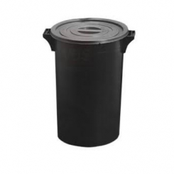 BIDONE NERO CON COPERCHIO