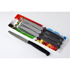 COLTELLO TAVOLA CM. 11 MANICO PLASTICA NERO PZ. 6 SVANERA